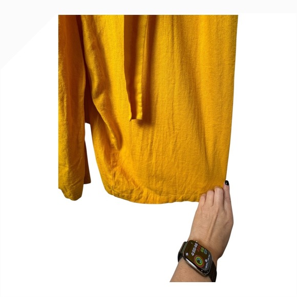 Tash+Sophie Jumpsuit Women 10 Yellow Linen Blend Sleeveless Wrap‎ Wide Leg Crop - Picture 6 of 11